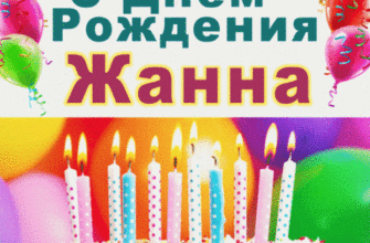 Тортик и свечи. Оригинальное поздравление Жанны с днем рождения.
